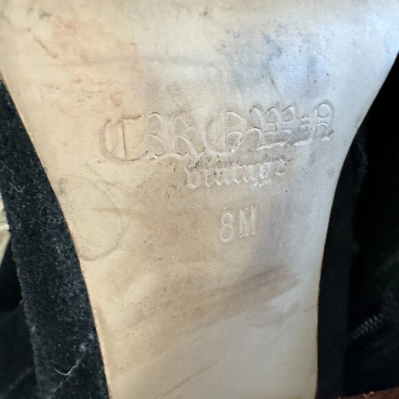 Black suede block heel western look boot- size 8 - Picture 6 of 6